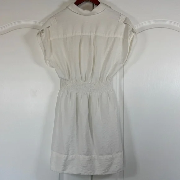 Sandro White Sigrid Twist Front Mini Shirt Dress Size 34 FR US 2 - Picture 3 of 9